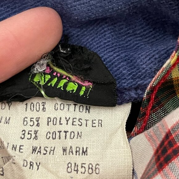 Vtg Women Cottagecore Peasant Trad Wife Overall Soft Denim Plaid Midi Dress 13 - Picture 13 of 13